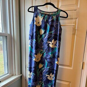 Sleeveless Long Floral Silk Dress Lord & Taylor